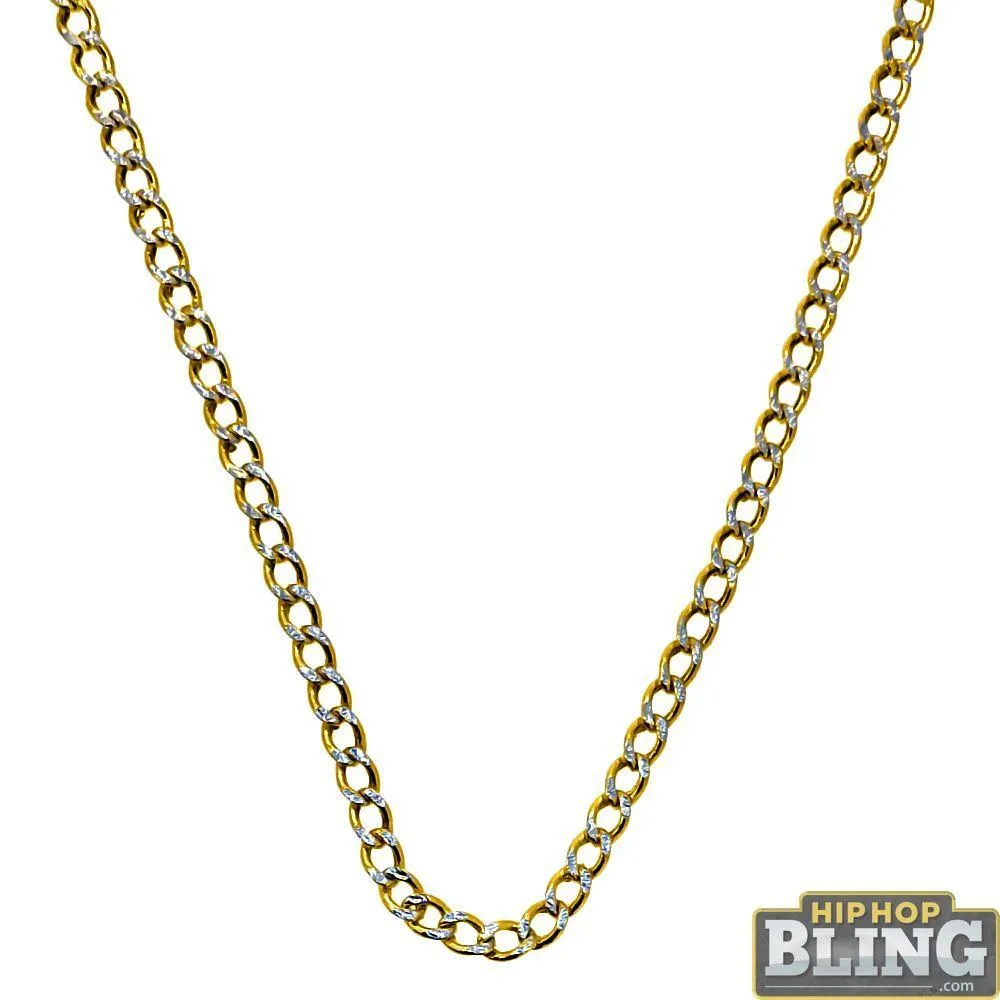 10K Yellow Gold Diamond Cut DC Cuban Chain Lightweight