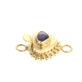 18K Gold Clasp Tourmaline Plum Color