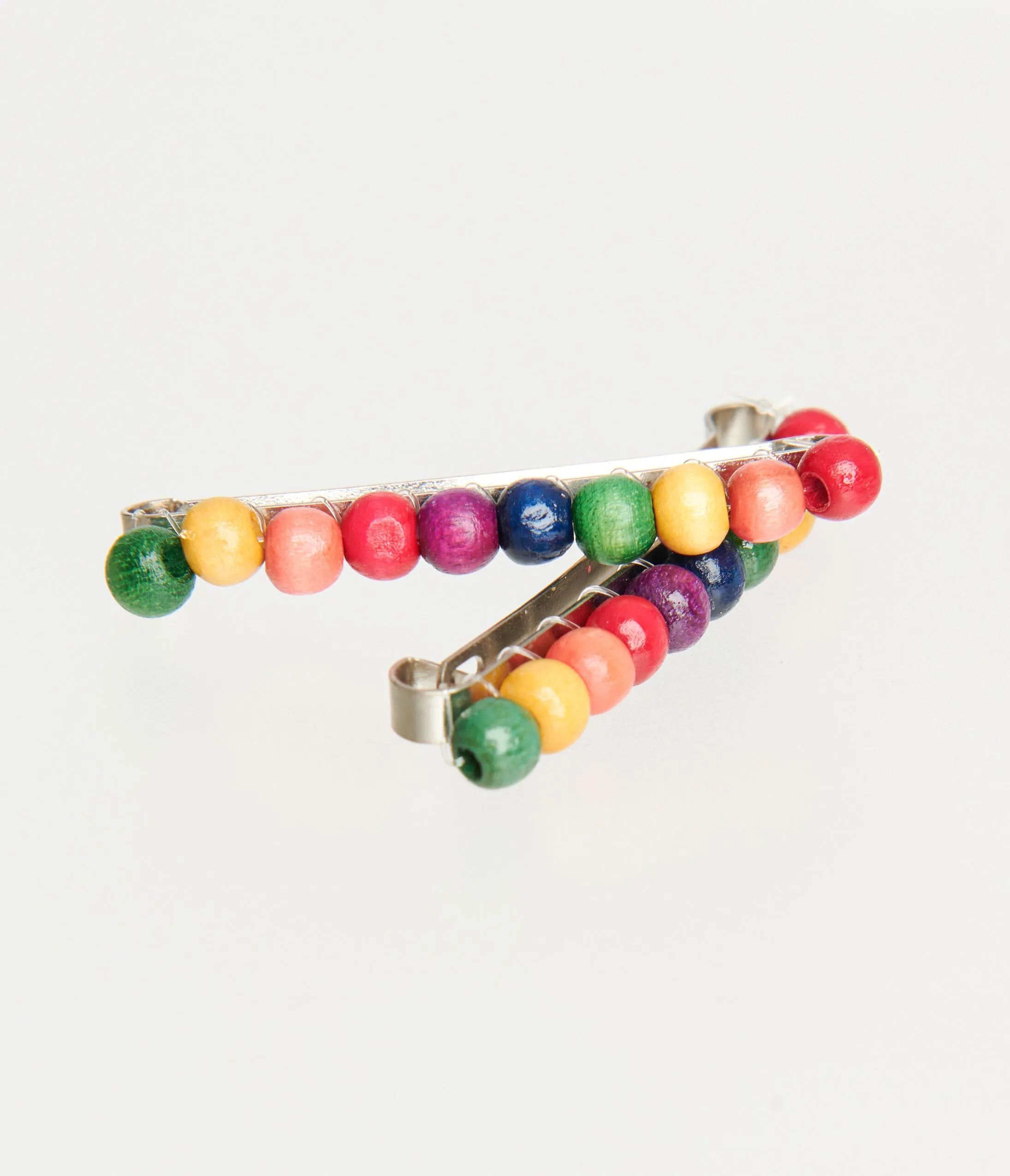 1980s Rainbow Beaded Barrette Set