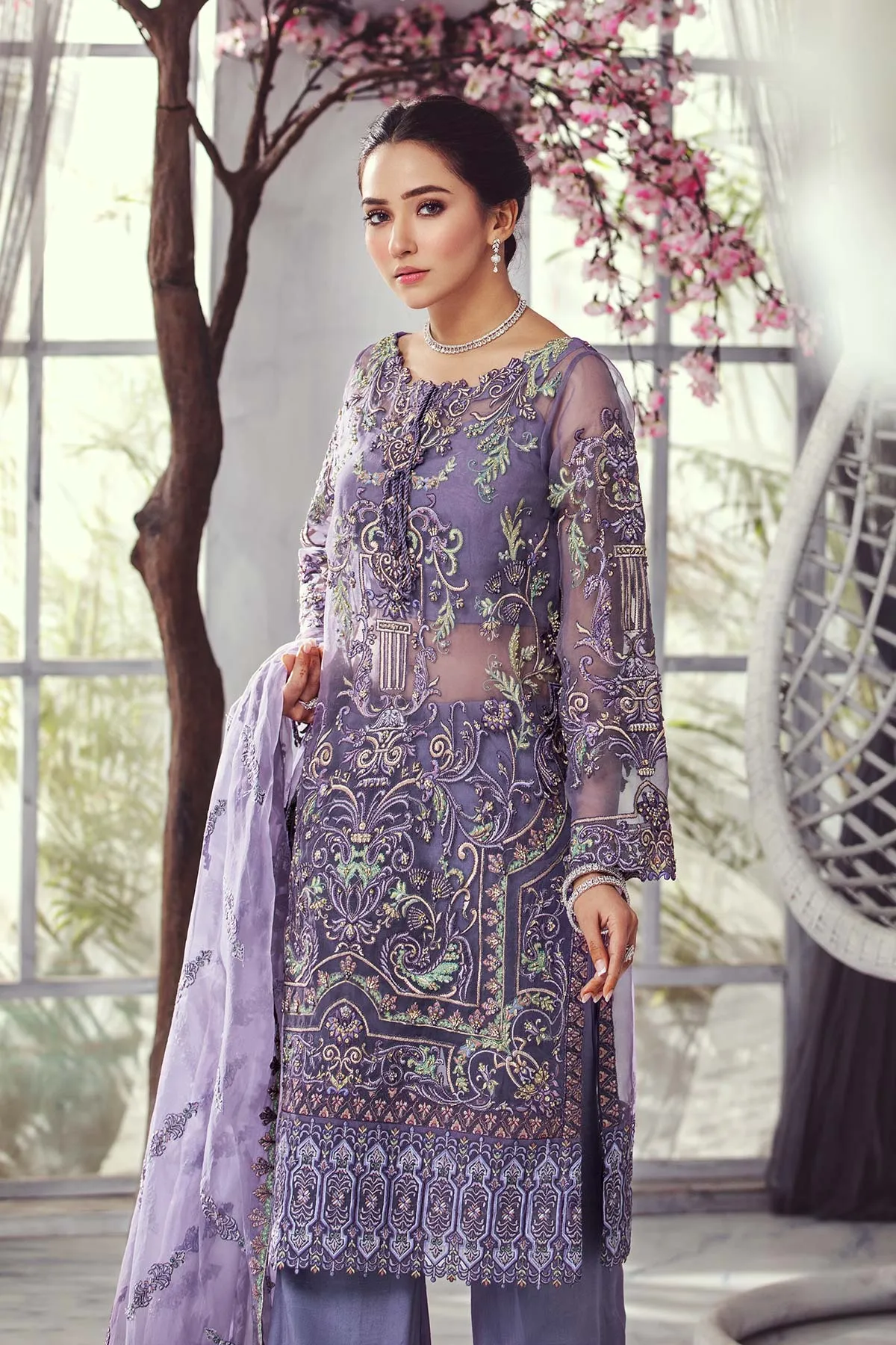 3-Pc Charizma Unstitched Formal Chiffon Collection DJ22-10