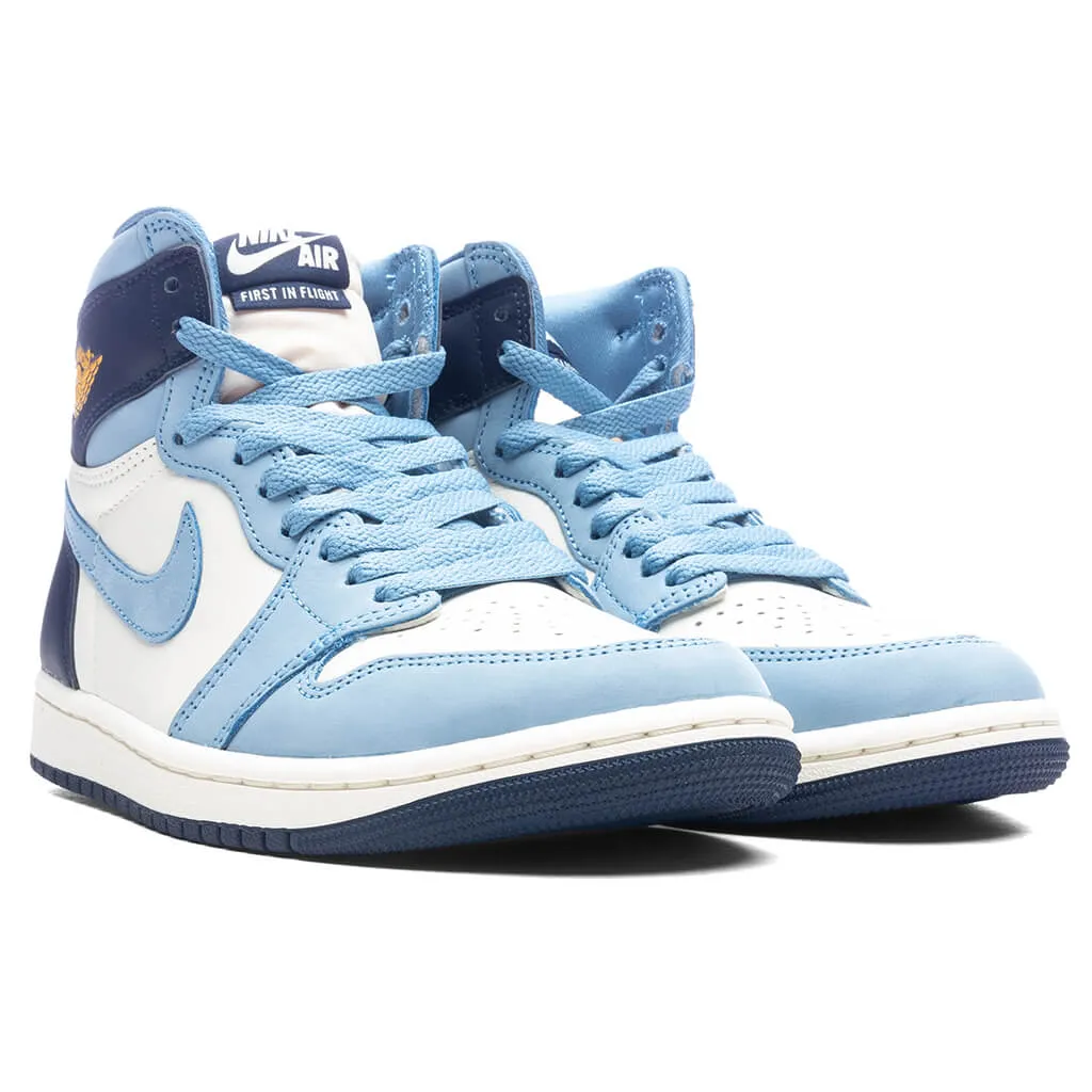 Air Jordan 1 Retro High OG Women's 'First in Flight' - University Blue/University Gold/Sail