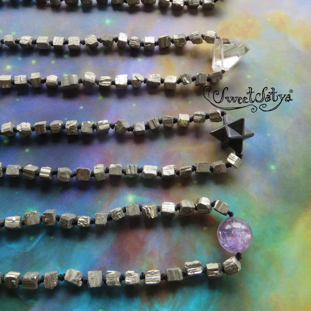 Amethyst Pyrite Mala