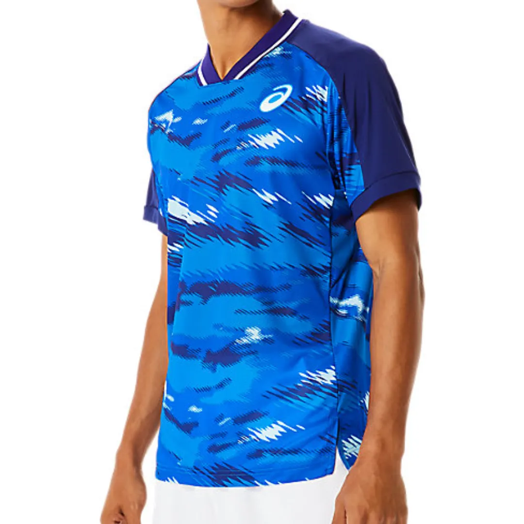 Asics Men Match Graphic Short Sleeve Top - Dive Blue