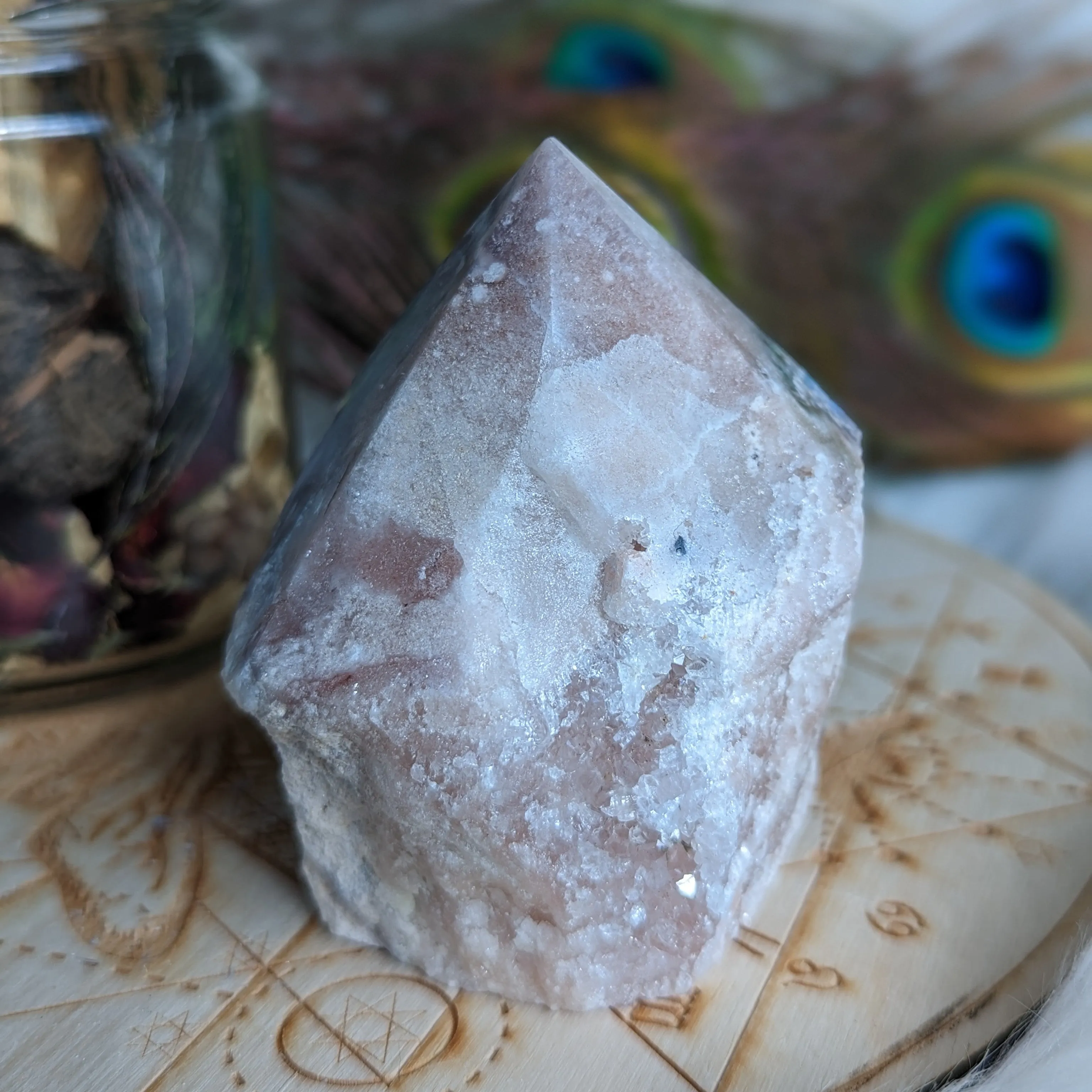 Beautiful Pink Amethyst Point #4 with Druze ~ Grid Focal Point for Healing Energies