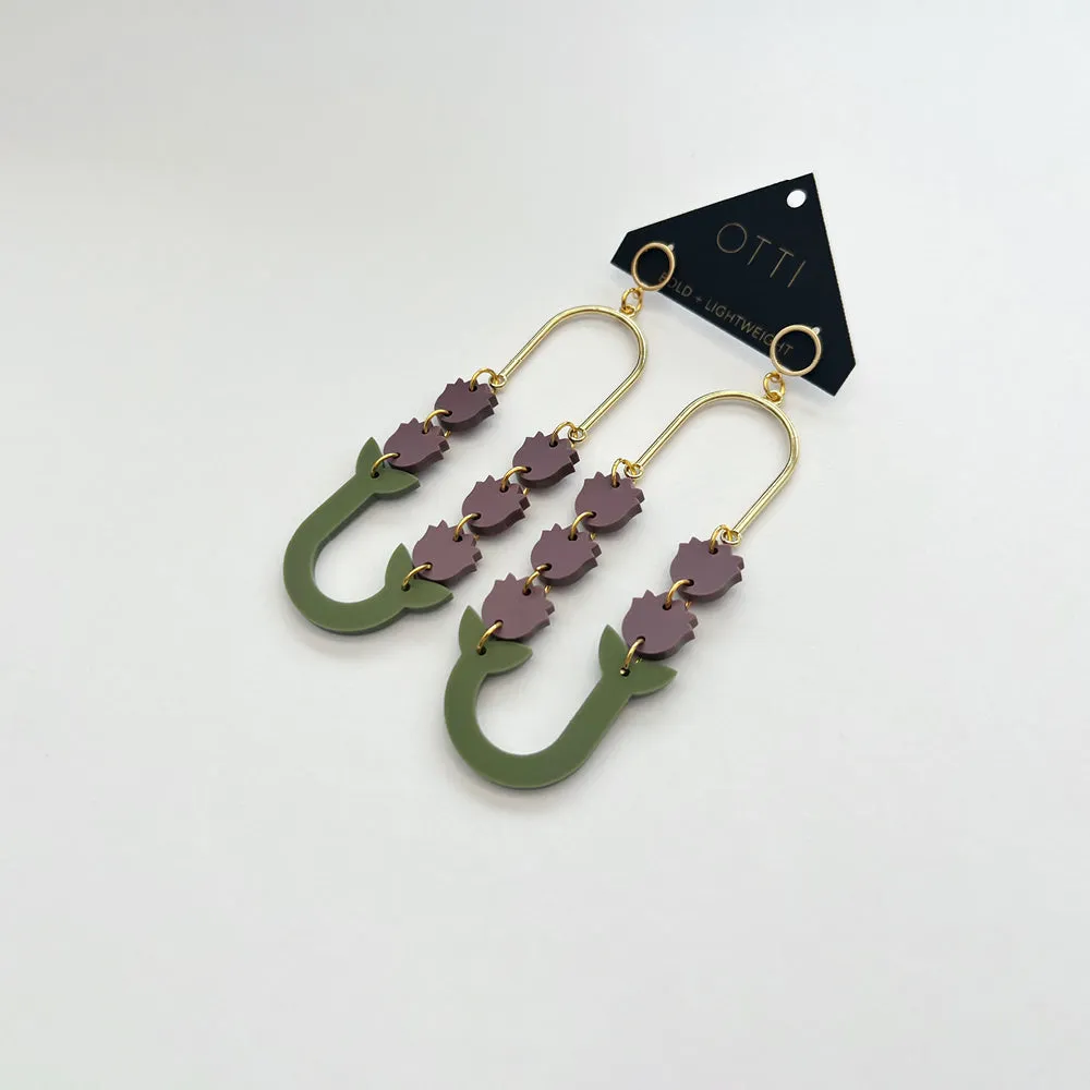 Botanical-Inspired Lightweight Acrylic Earring: Lavender