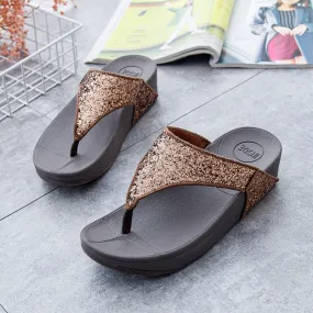 Brown Leisure Style Solid Pattern Flat Flip-Flop Slippers for Women