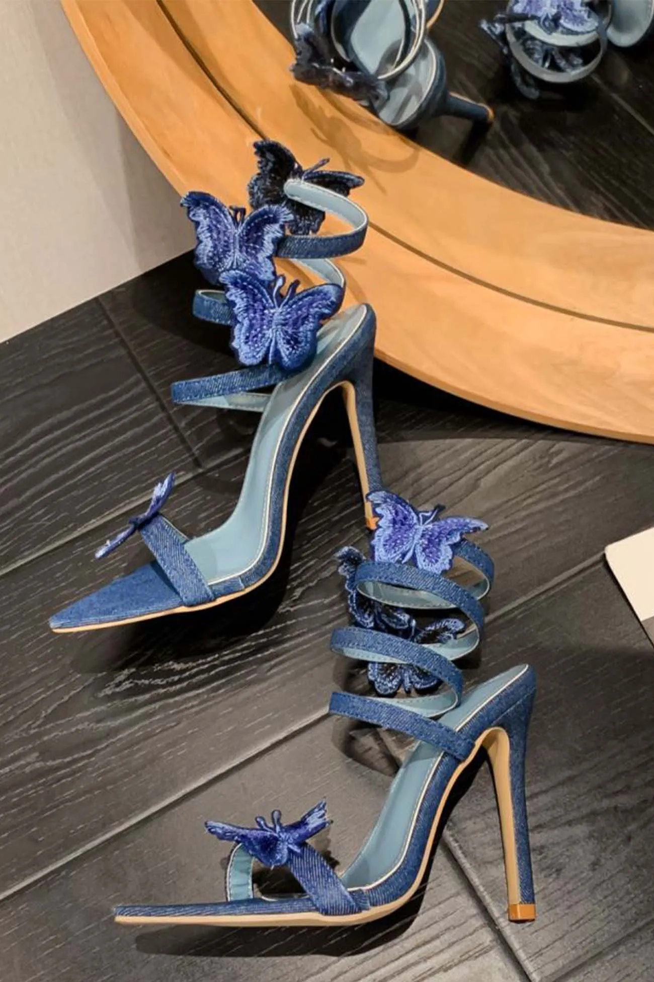 Butterfly Around The Ankle Coil High Heels