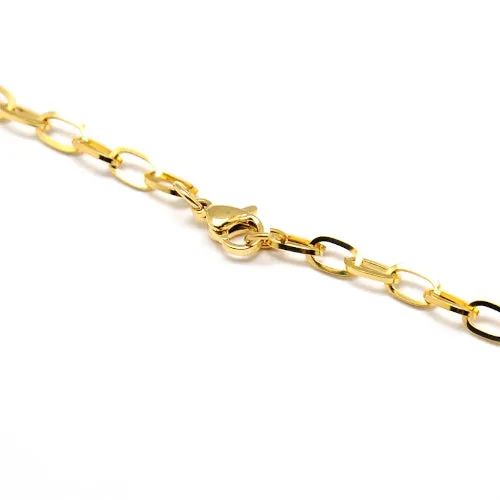 Chain Necklace, 304 Stainless Steel, Cable Chain Necklace, With Lobster Claw Clasp, Golden, 48.3-50.8cm