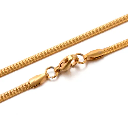 Chain Necklace, 304 Stainless Steel, Herringbone Chain Necklace, With Lobster Claw Clasp, Golden, 45cm