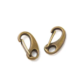 Clasps, Push Gate Snap Clasps, Keychain Clasp Findings, Antique Bronze, Alloy, 16x8mm