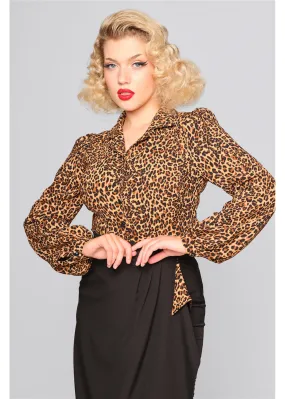 Collectif Jerry Leo 40's Blouse Leopard