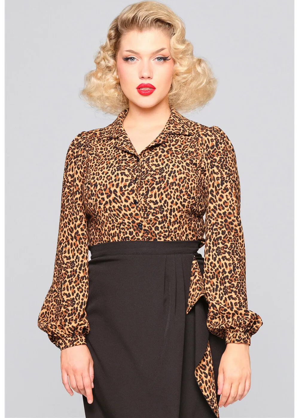 Collectif Jerry Leo 40's Blouse Leopard