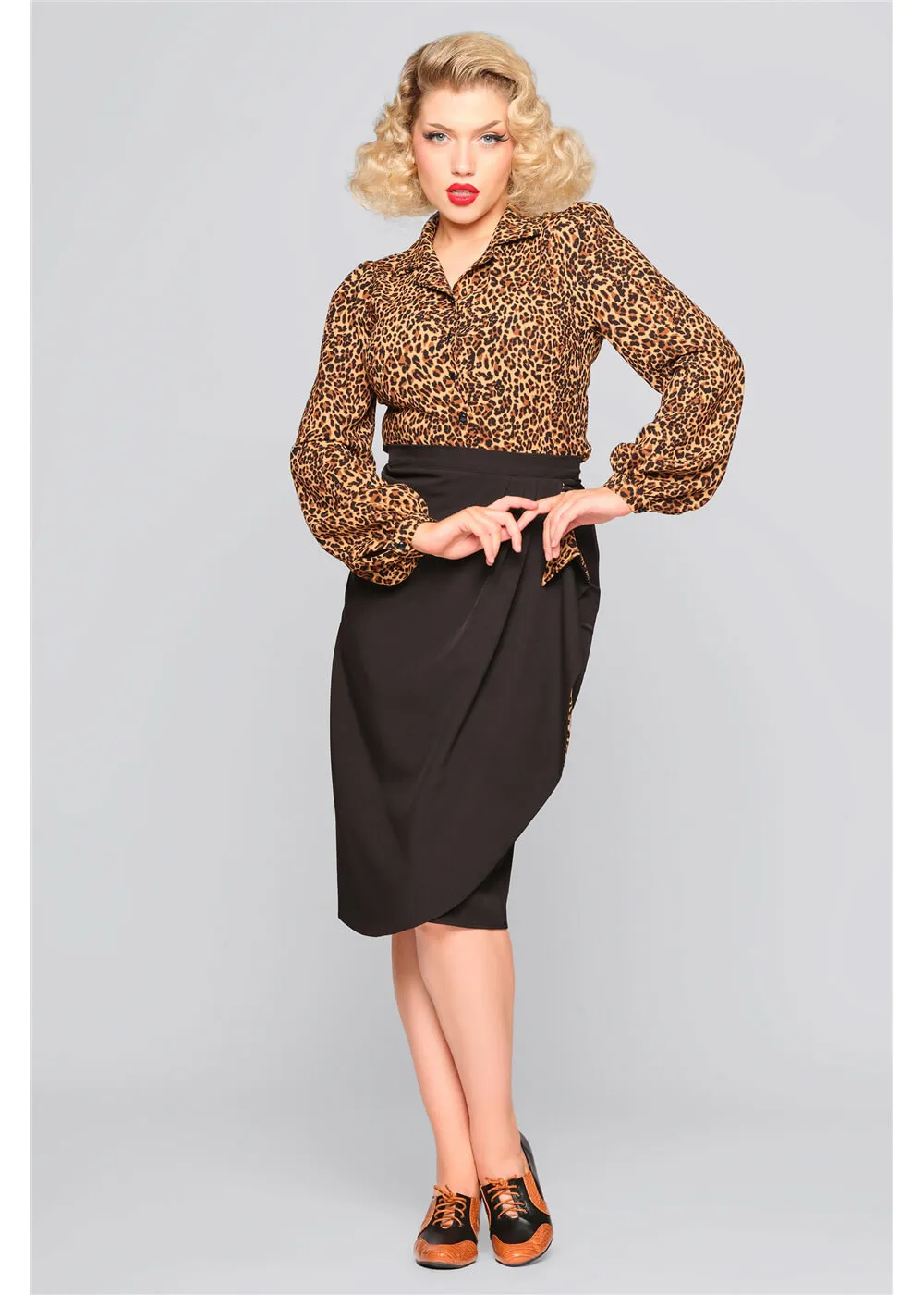 Collectif Jerry Leo 40's Blouse Leopard