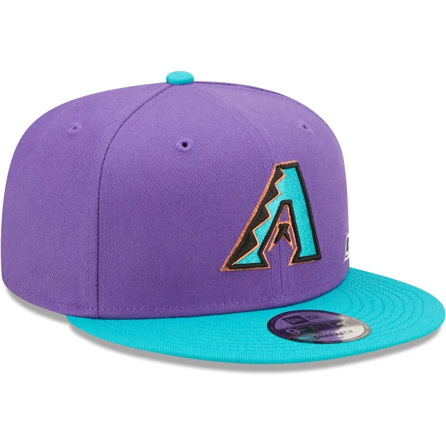 Cooperstown Arizona Diamondbacks Retro Green Bottom Gold Letter Arch 9Fifty Snapback | Back Letter Arch 9Fifty Purple