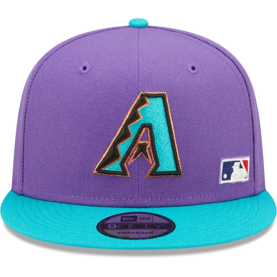 Cooperstown Arizona Diamondbacks Retro Green Bottom Gold Letter Arch 9Fifty Snapback | Back Letter Arch 9Fifty Purple