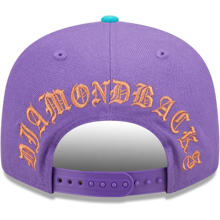 Cooperstown Arizona Diamondbacks Retro Green Bottom Gold Letter Arch 9Fifty Snapback | Back Letter Arch 9Fifty Purple