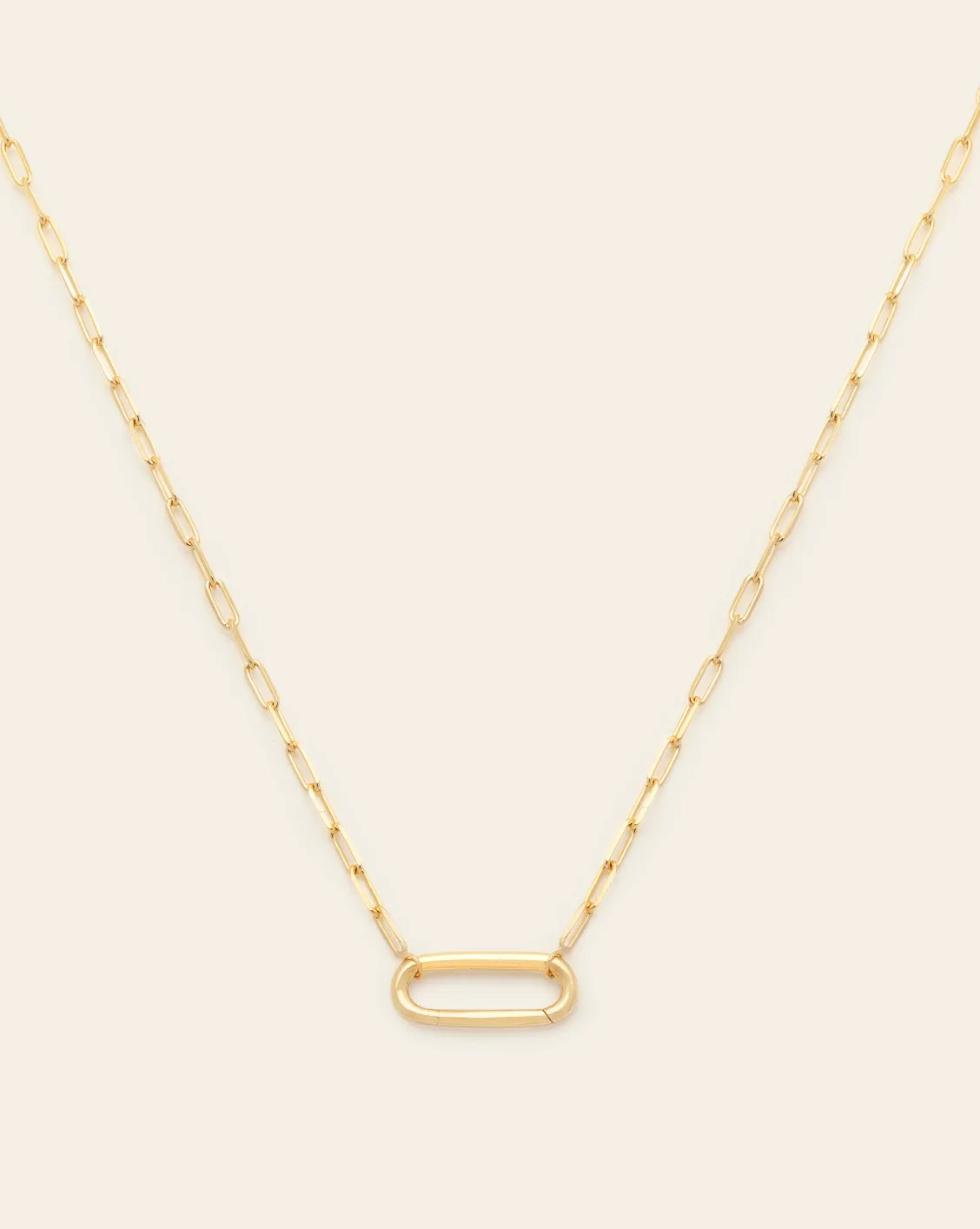 Delicate Carabiner Clasp Necklace - Gold Vermeil