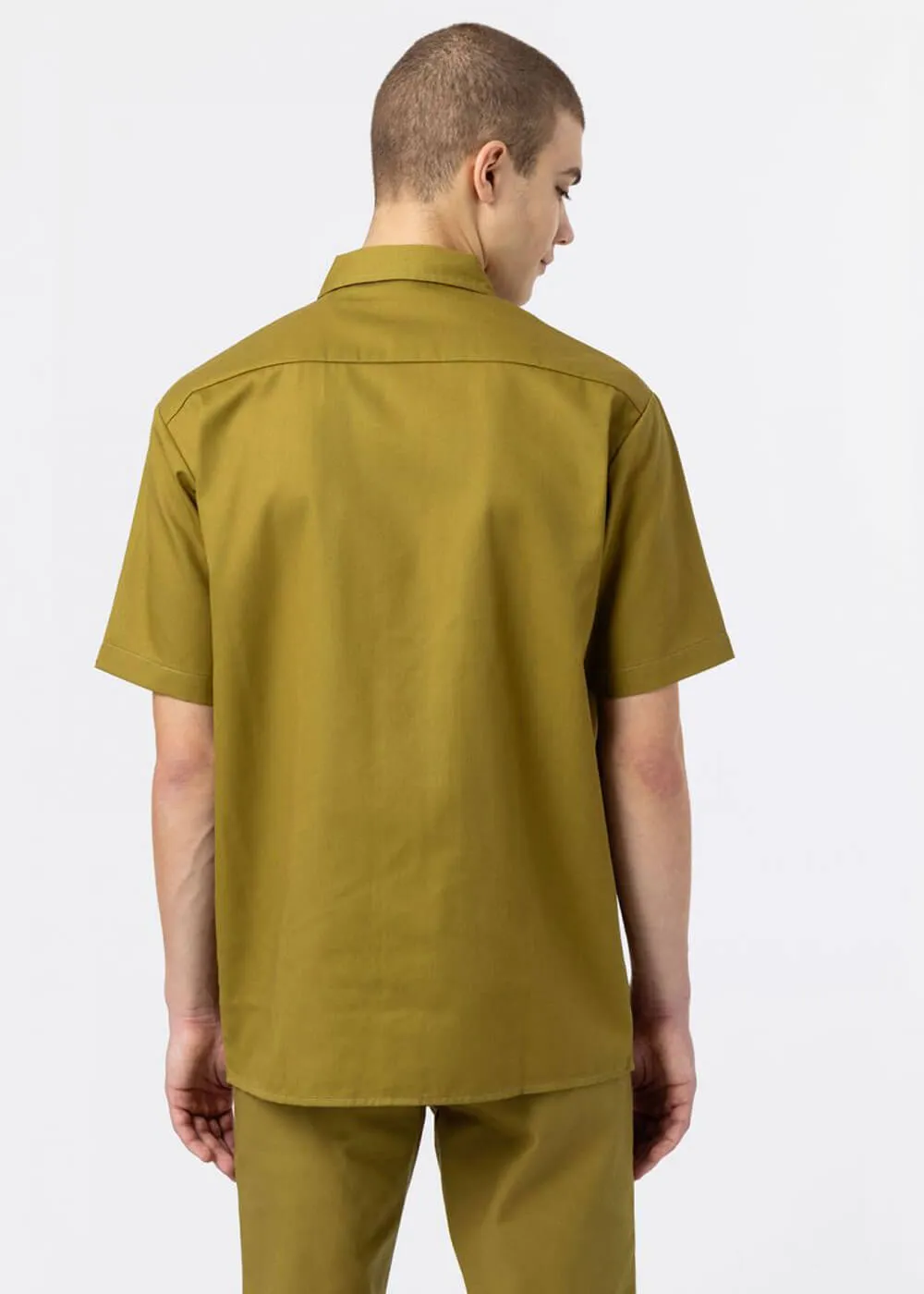 Dickies Men's Work Shirt Short Sleeve Moss Green