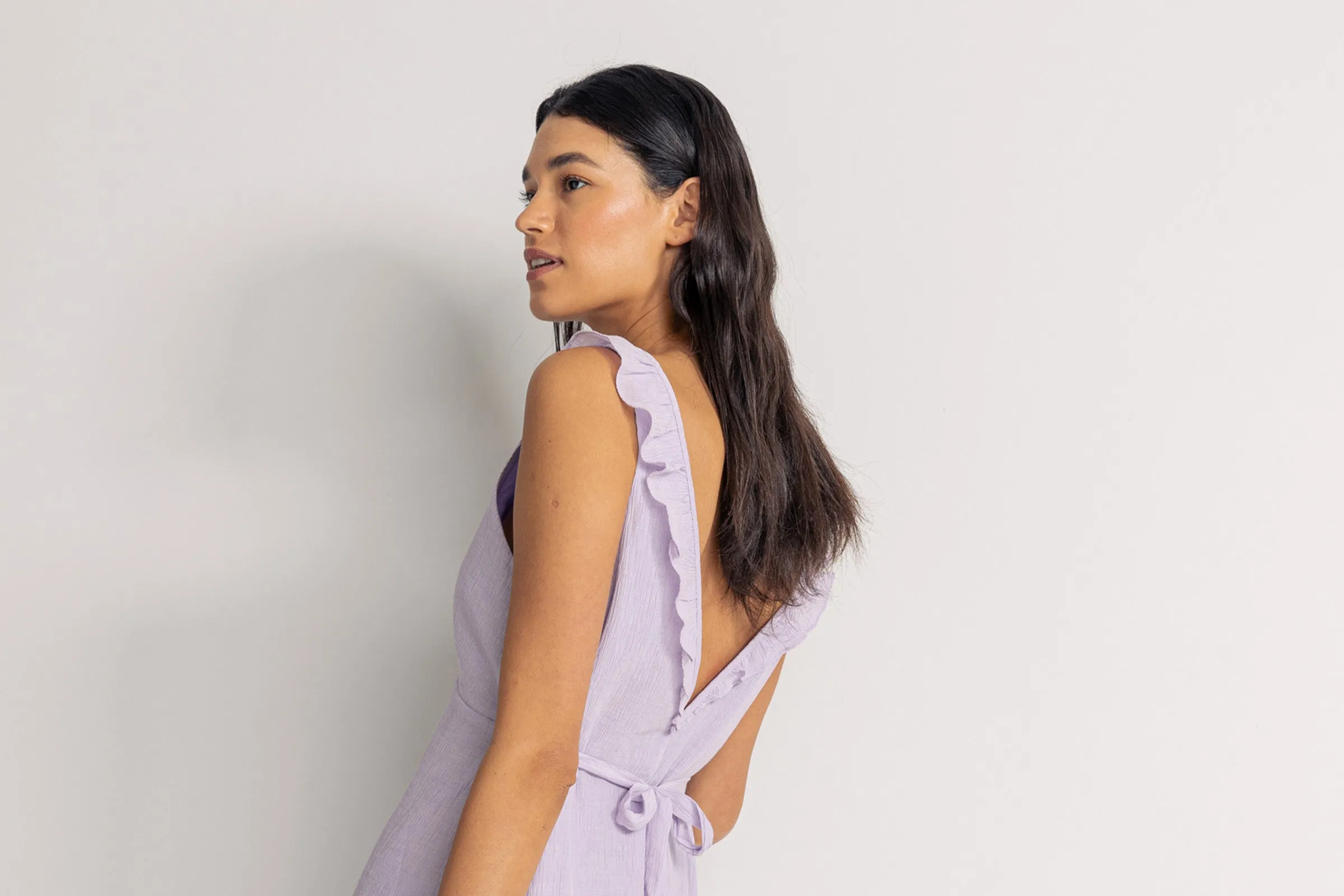 Elsie Ruffle Mini Dress Lilac