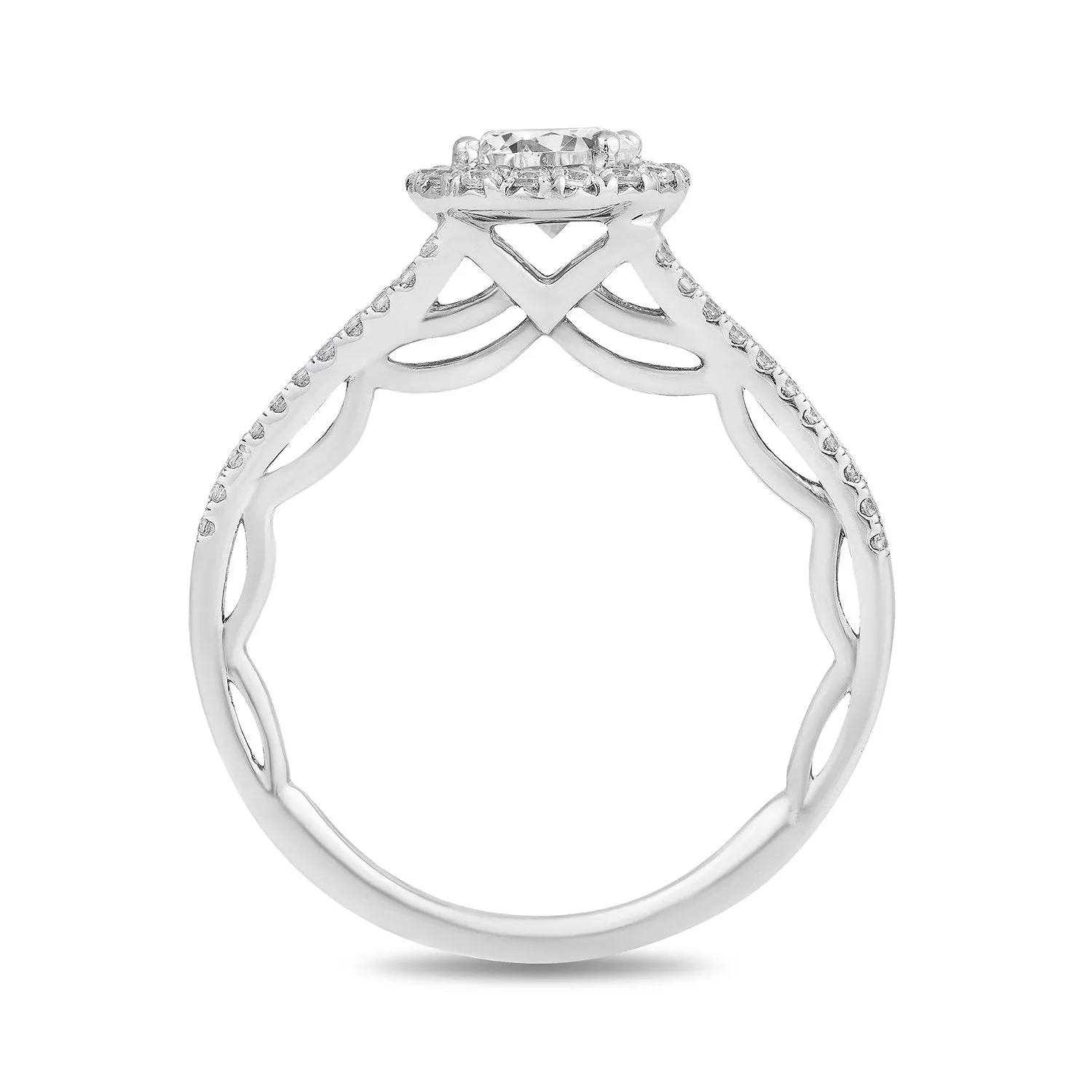 Enchanted Disney Fine Jewelry 14K White Gold With 1.00 Cttw Diamond Majestic Princess Tiara Engagement Ring