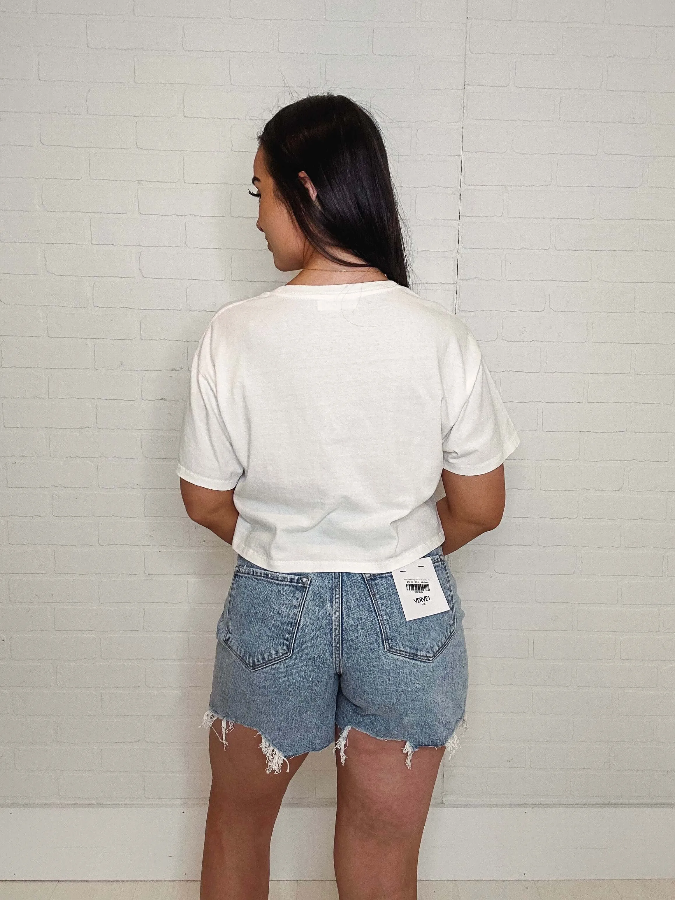 Everyday Cropped Tee-- Cream