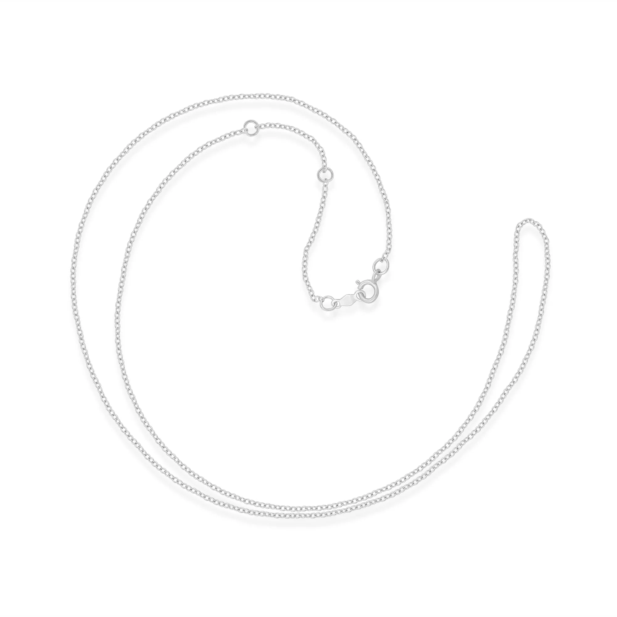 Everyday Elegance 14K White Gold 1.1 mm Cable Chain Necklace with Spring-ring Clasp |17, 18, 19 (inches)  Extendable Length