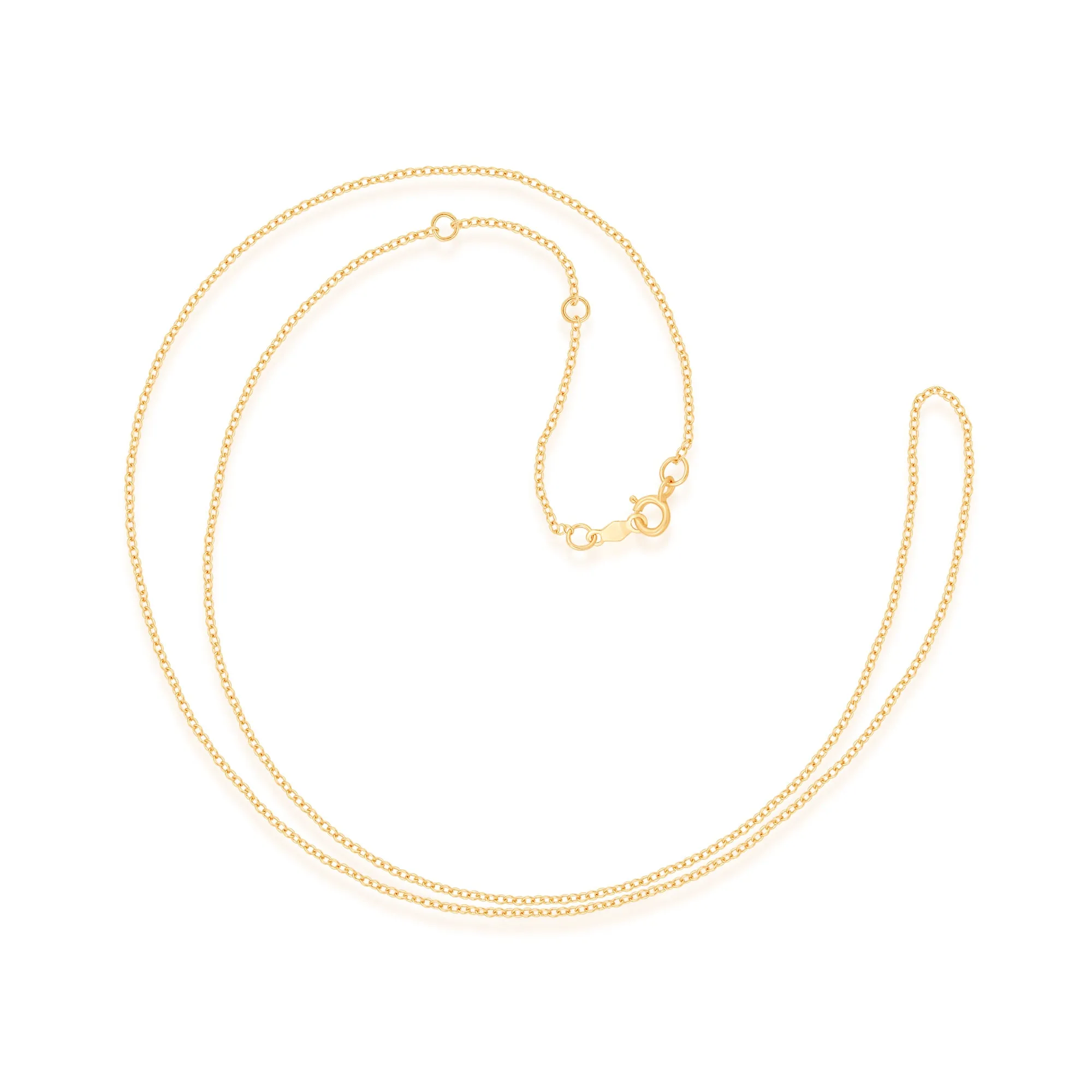 Everyday Elegance 14K Yellow Gold 1.1 mm Cable Chain Necklace with Spring-ring Clasp |17, 18, 19 (inches)  Extendable Length