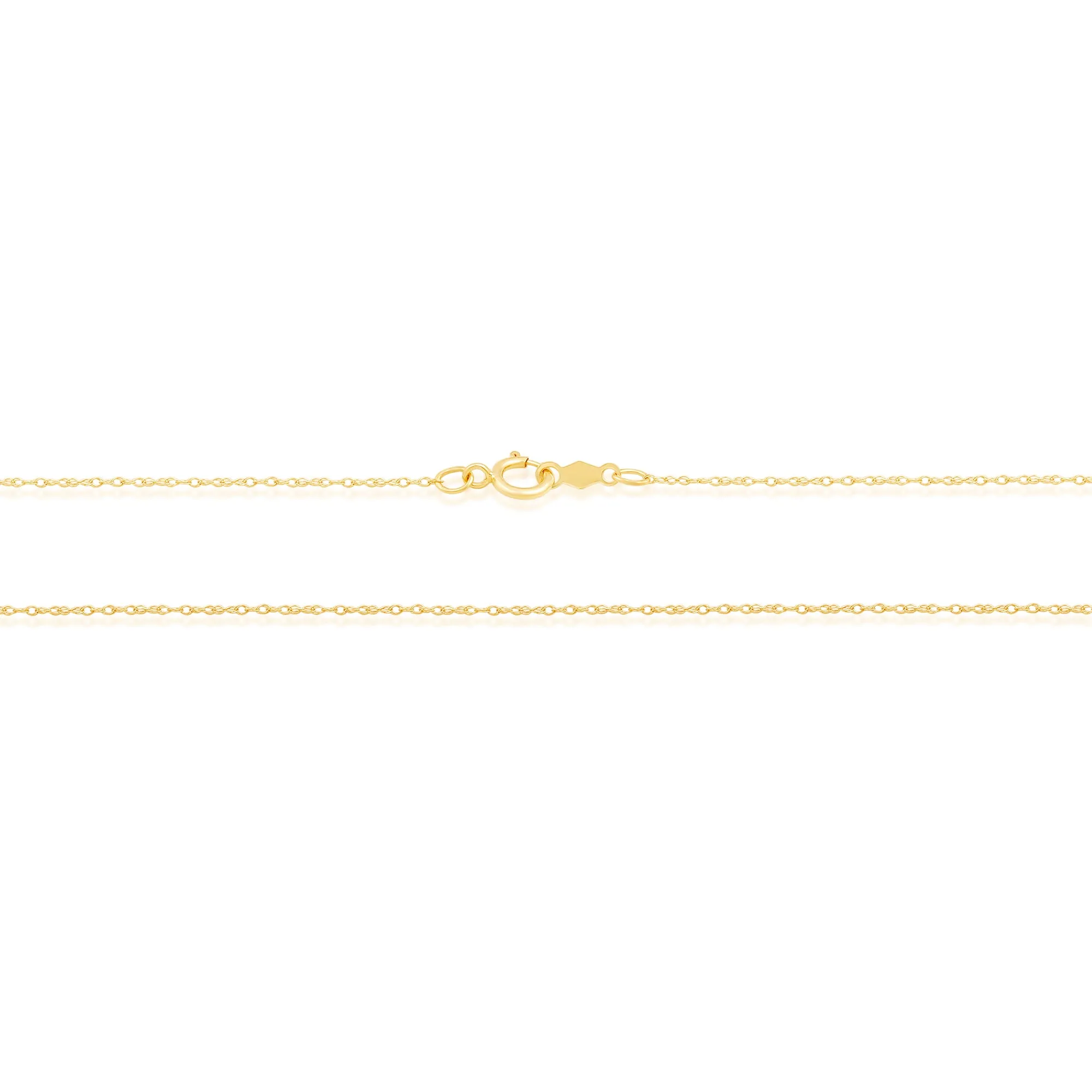 Everyday Elegance 14K Yellow Gold Rope Chain Necklace with Spring-ring Clasp |18 Inch Length | 0.8 mm Thick | With Gift Box