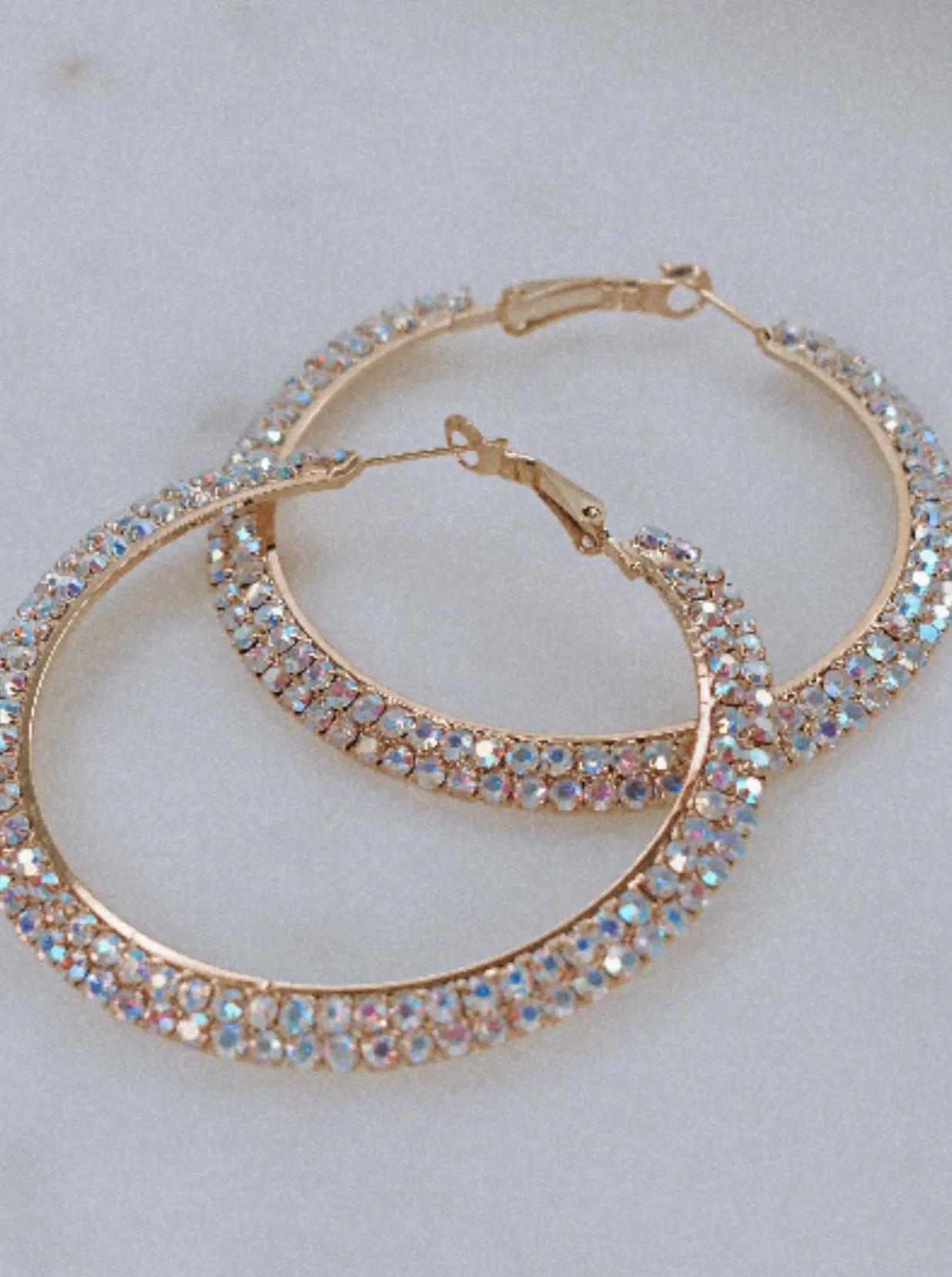 Extra Glam Small Rhinestone Hoops