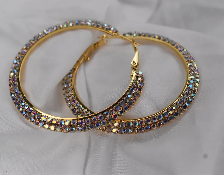 Extra Glam Small Rhinestone Hoops