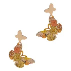 Floral Printed Butterfly Earring