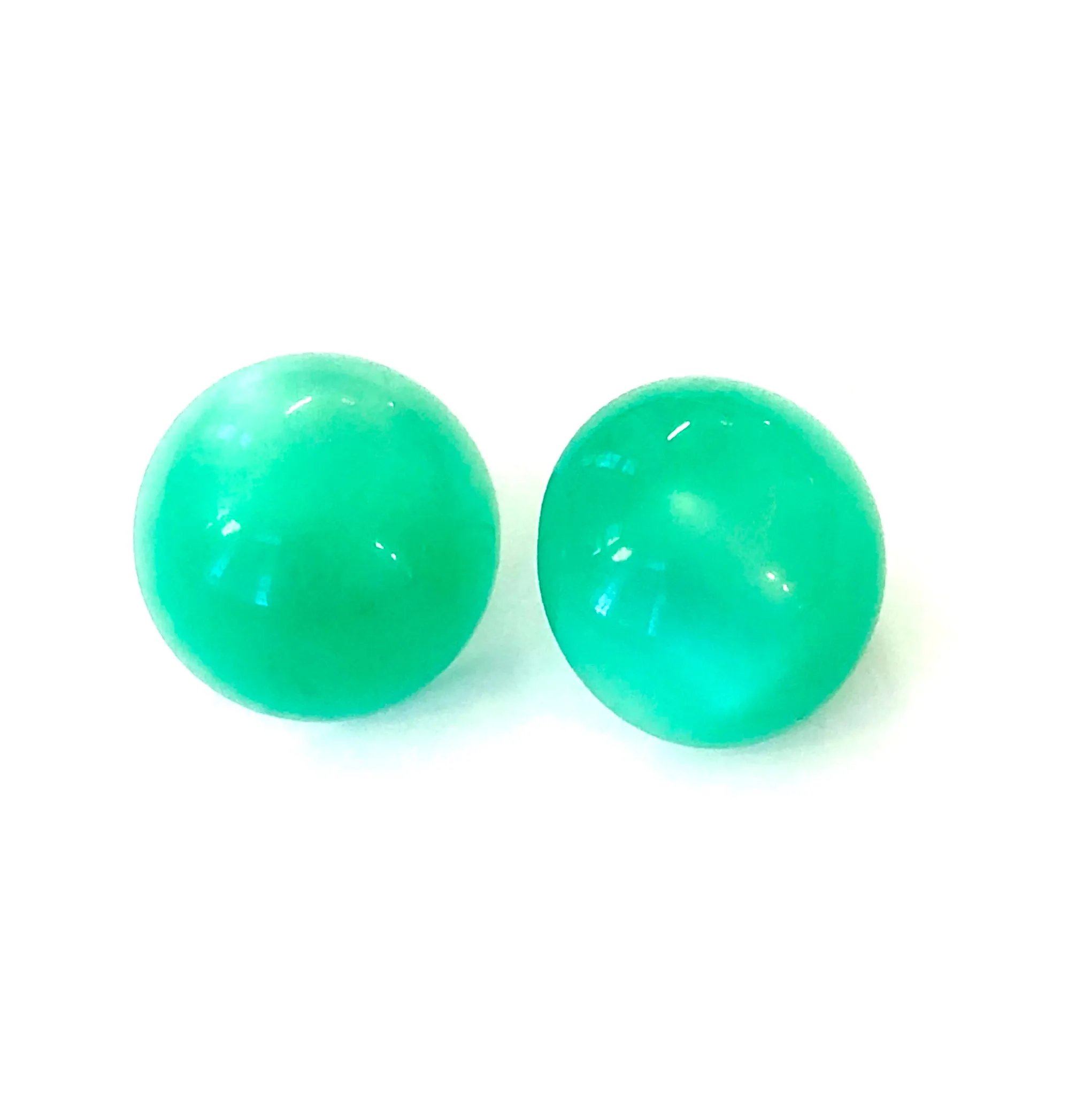 Green Moonglow Retro Button Stud Earrings