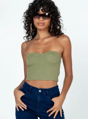 Henney Strapless Top Khaki