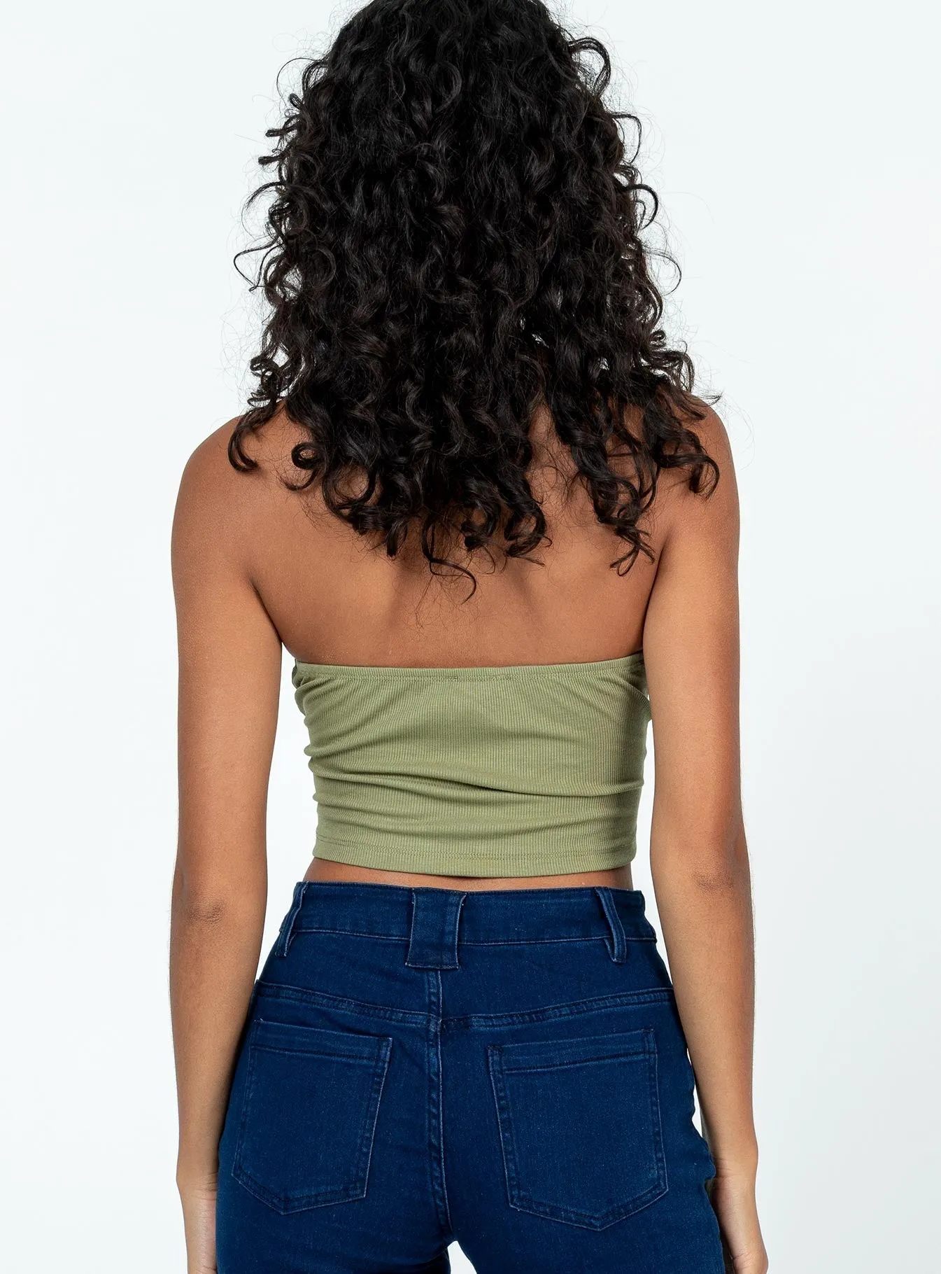 Henney Strapless Top Khaki