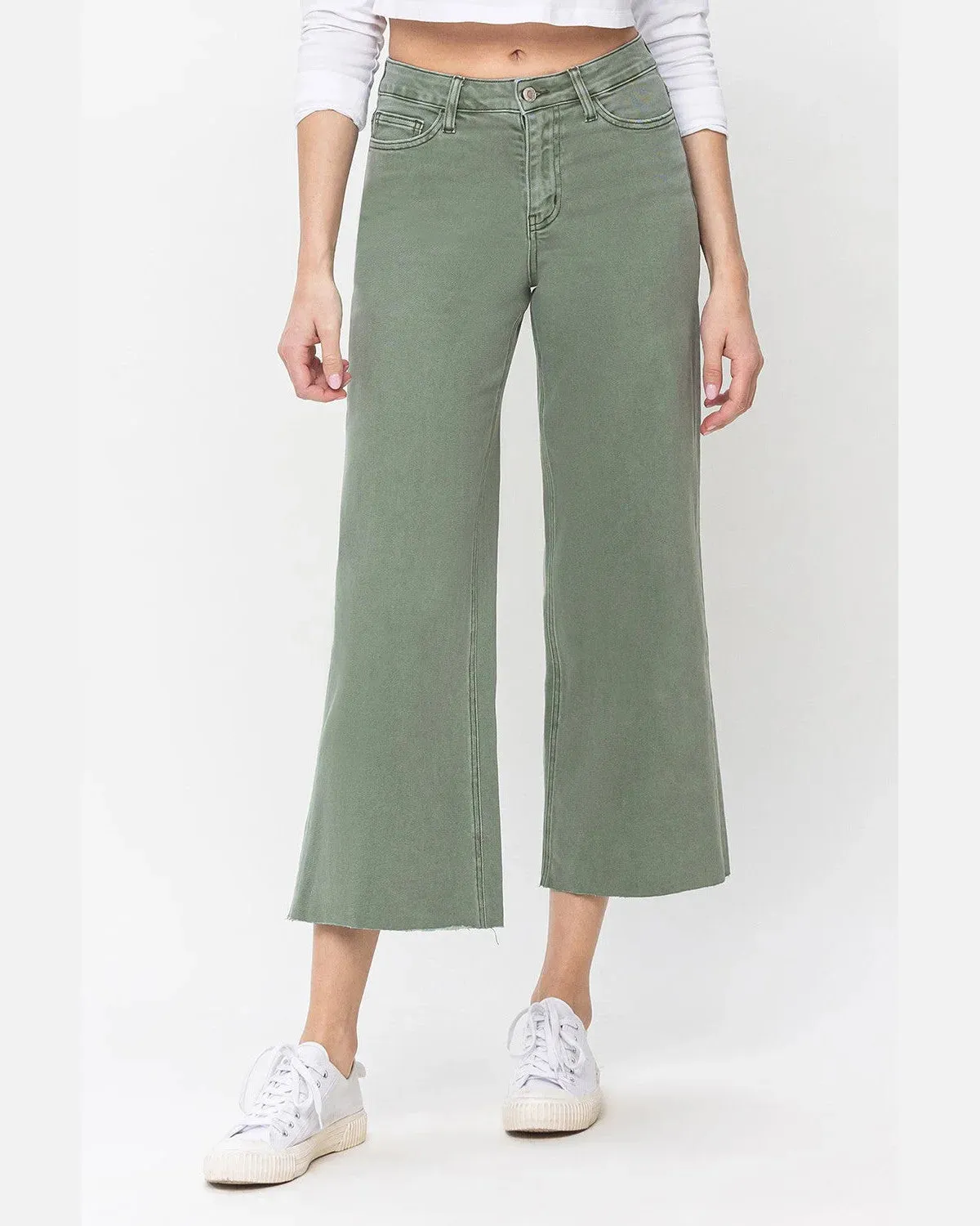 High Rise Crop Wide Leg Pant