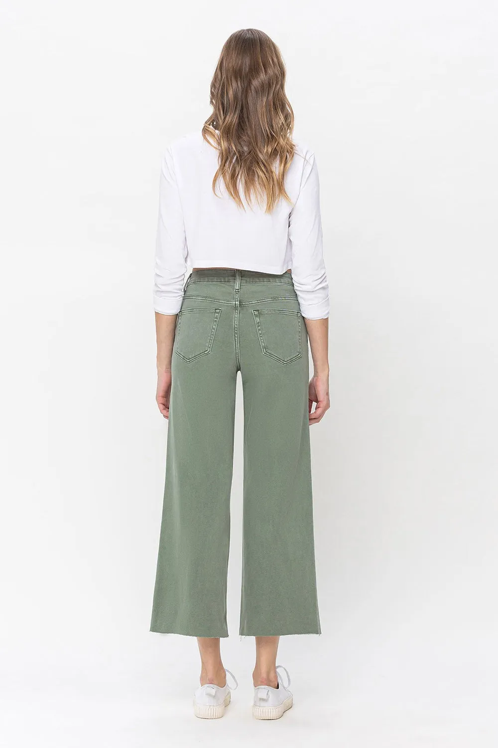 High Rise Crop Wide Leg Pant