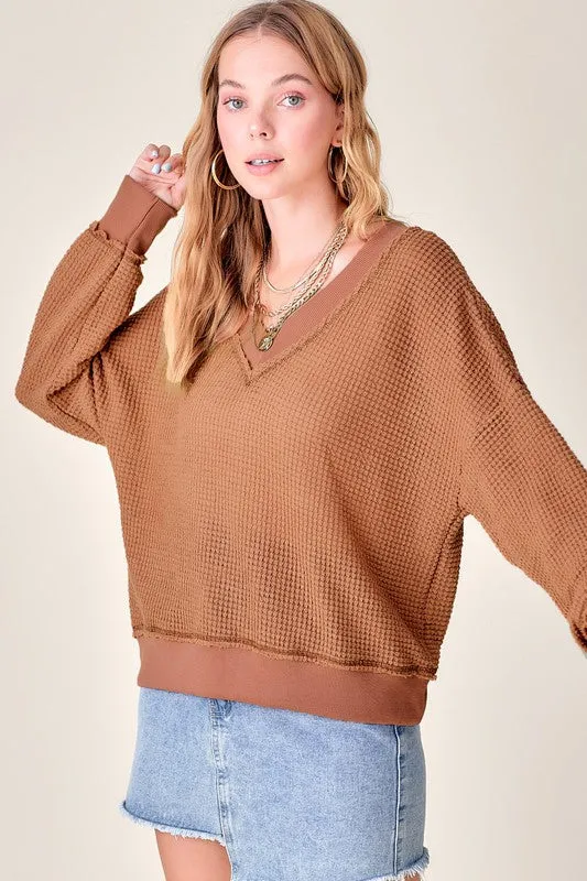 Holly Waffle Long Sleeve Top