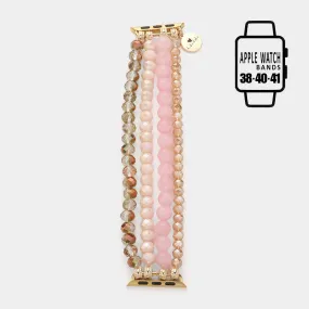 iLLASPARKZ Faceted Beads Natural Stone Beaded Multi Layered Apple Watch Band