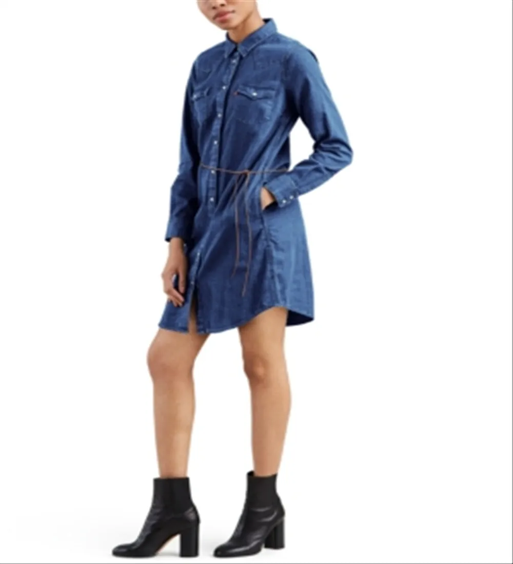 Levi's Women's The Ultimate Western Shirtdress Blue Size Small