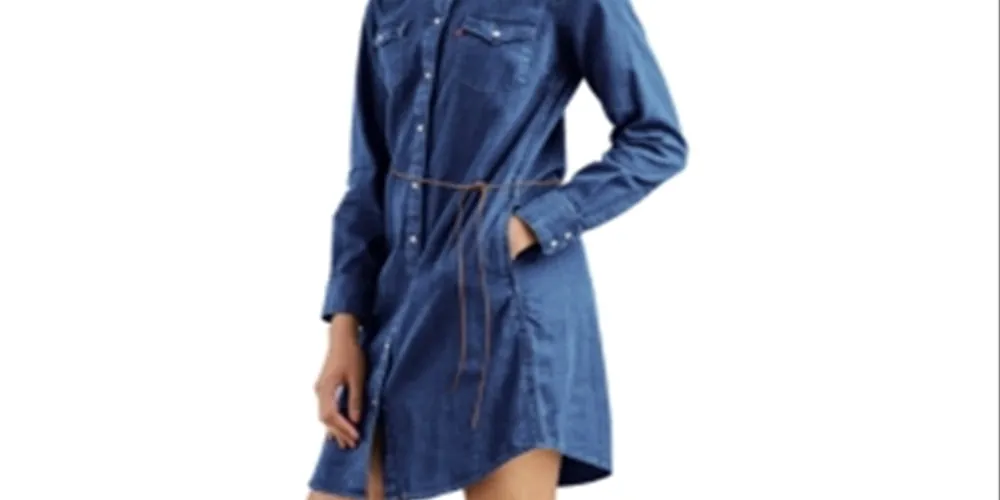 Levi's Women's The Ultimate Western Shirtdress Blue Size Small