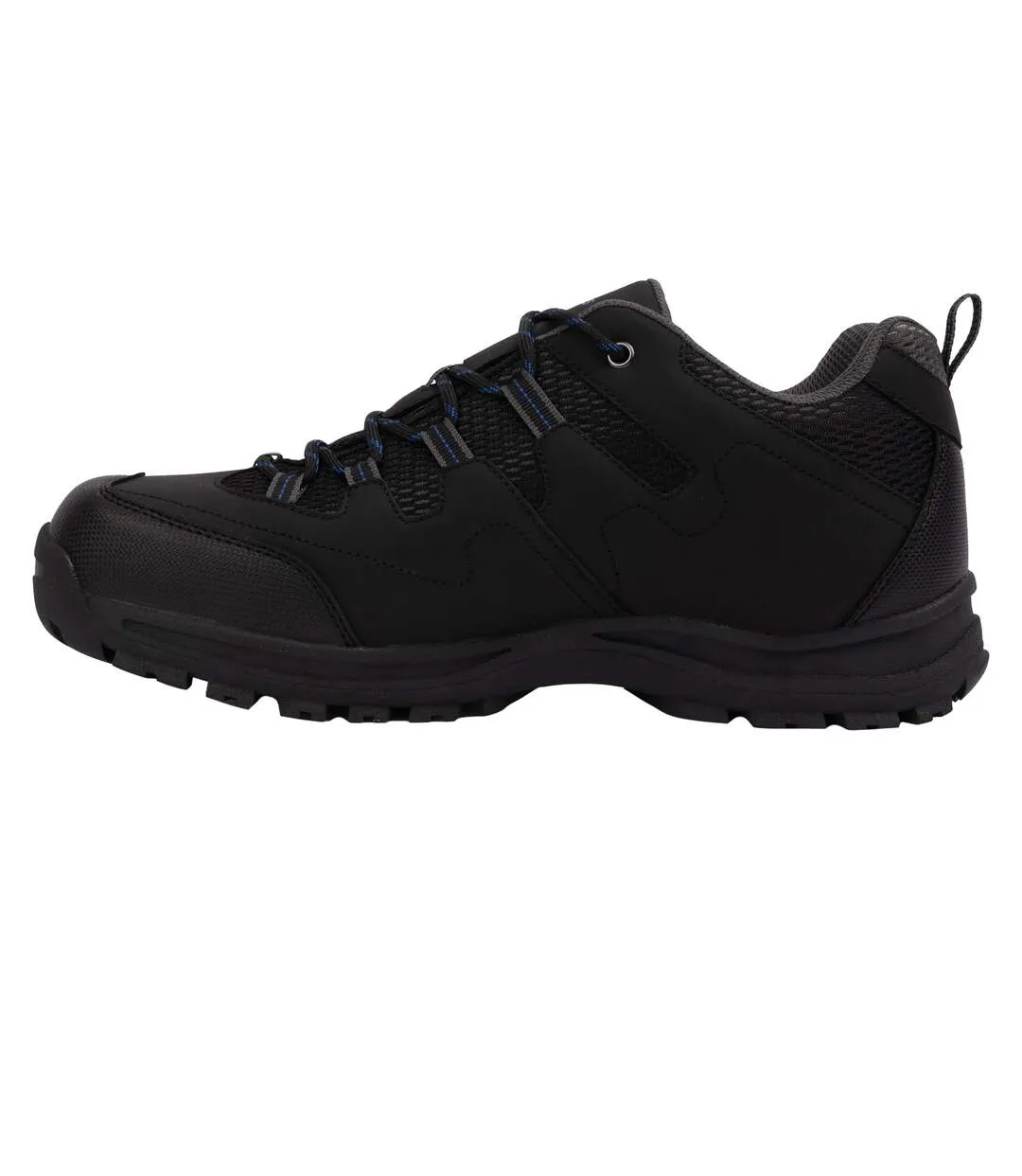 Mens finley low cut hiking shoes black/blue Trespass