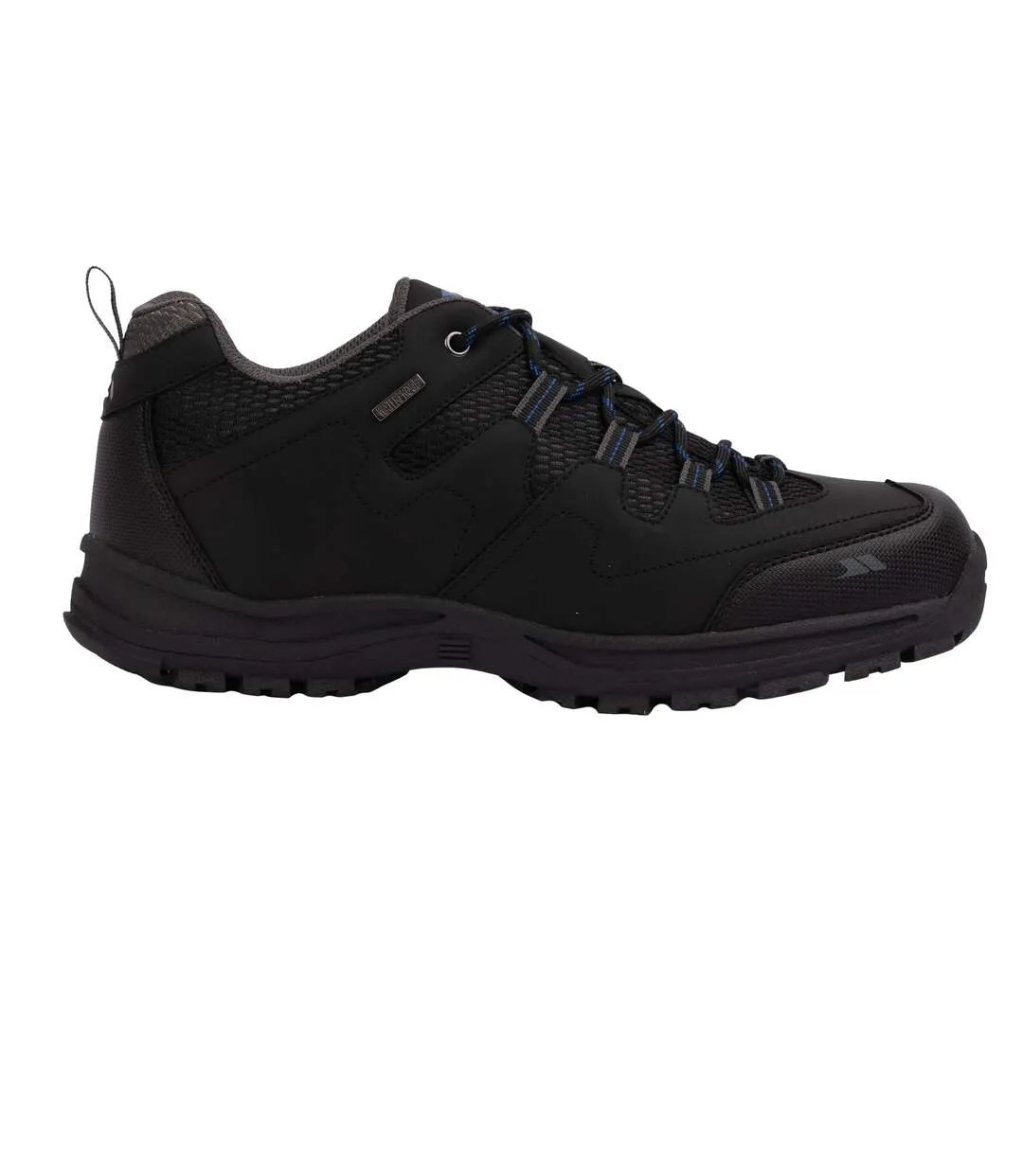 Mens finley low cut hiking shoes black/blue Trespass