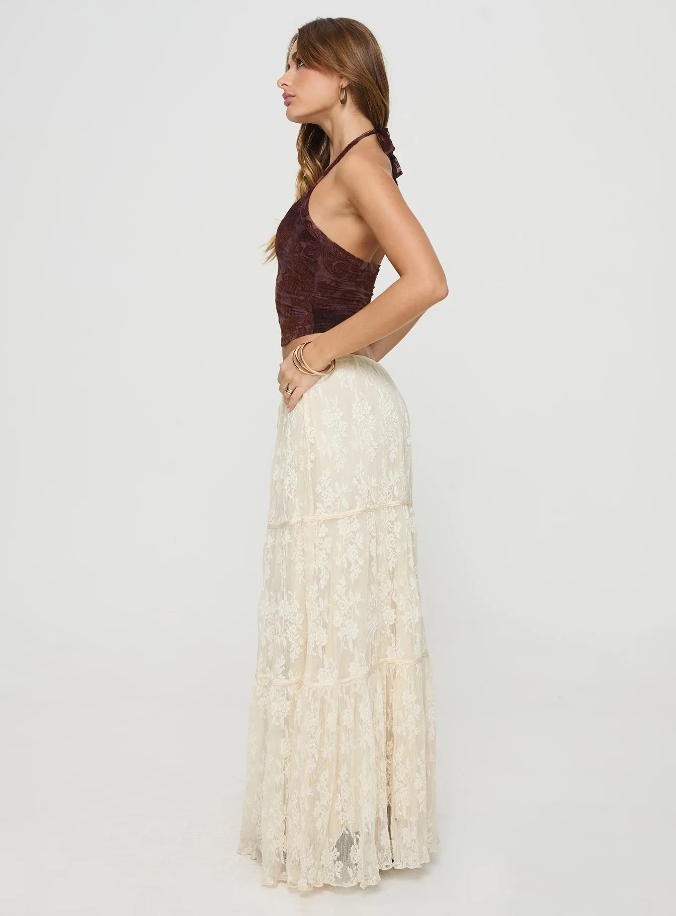 Oh Plisse Maxi Skirt Cream