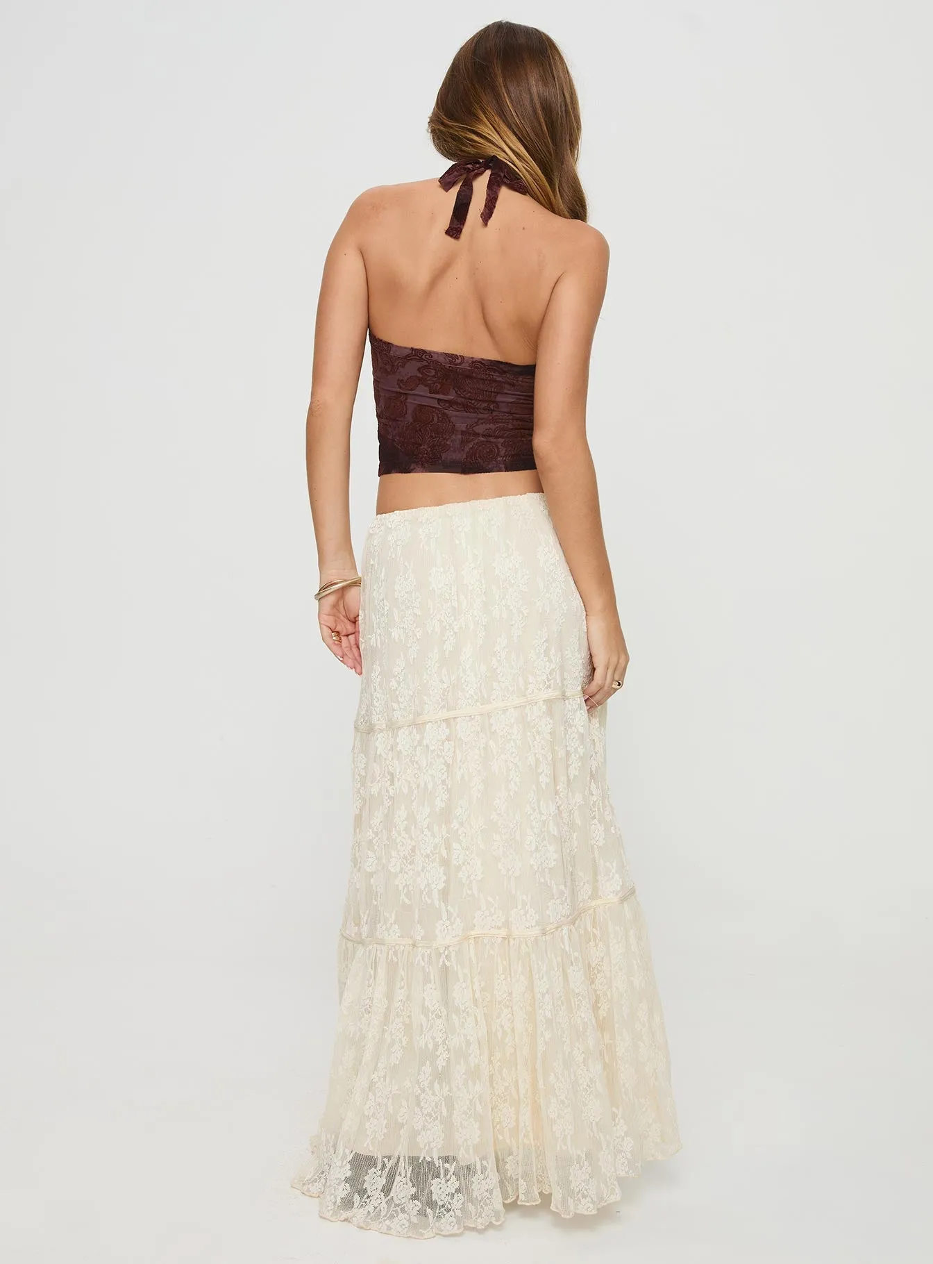 Oh Plisse Maxi Skirt Cream