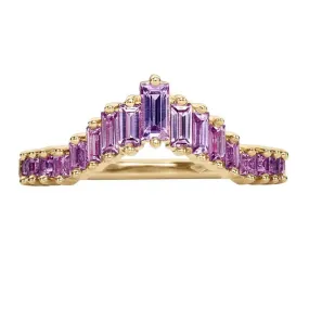 ORDER ONLY: Graduated Curved Lilac Sapphire Tiara Ring