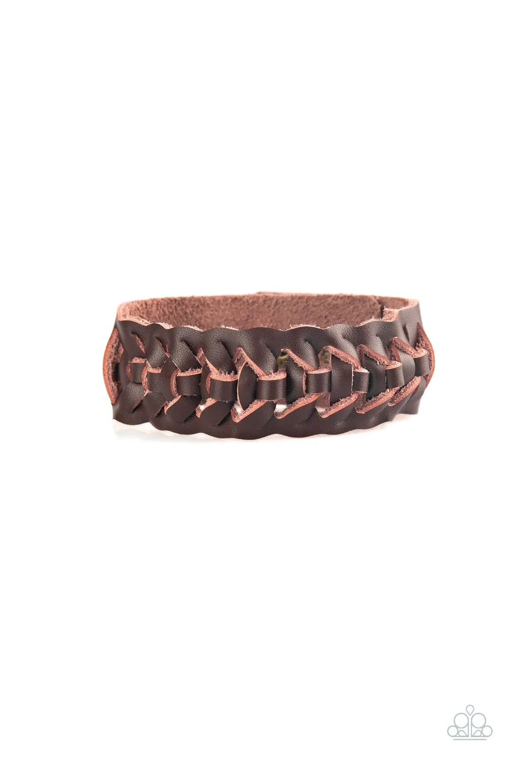 Paparazzi Rustle Up Brown Leather Urban Bracelet