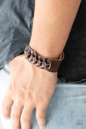 Paparazzi Rustle Up Brown Leather Urban Bracelet