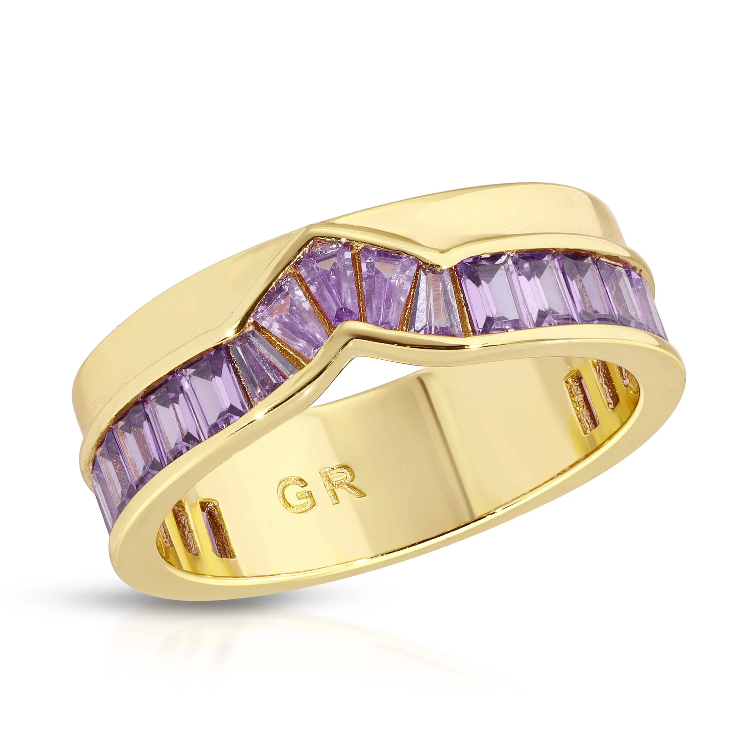 Peak Baguette Band Ring - Amethyst