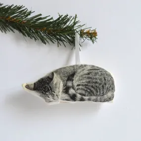 Plush Sleeping Cat Ornament