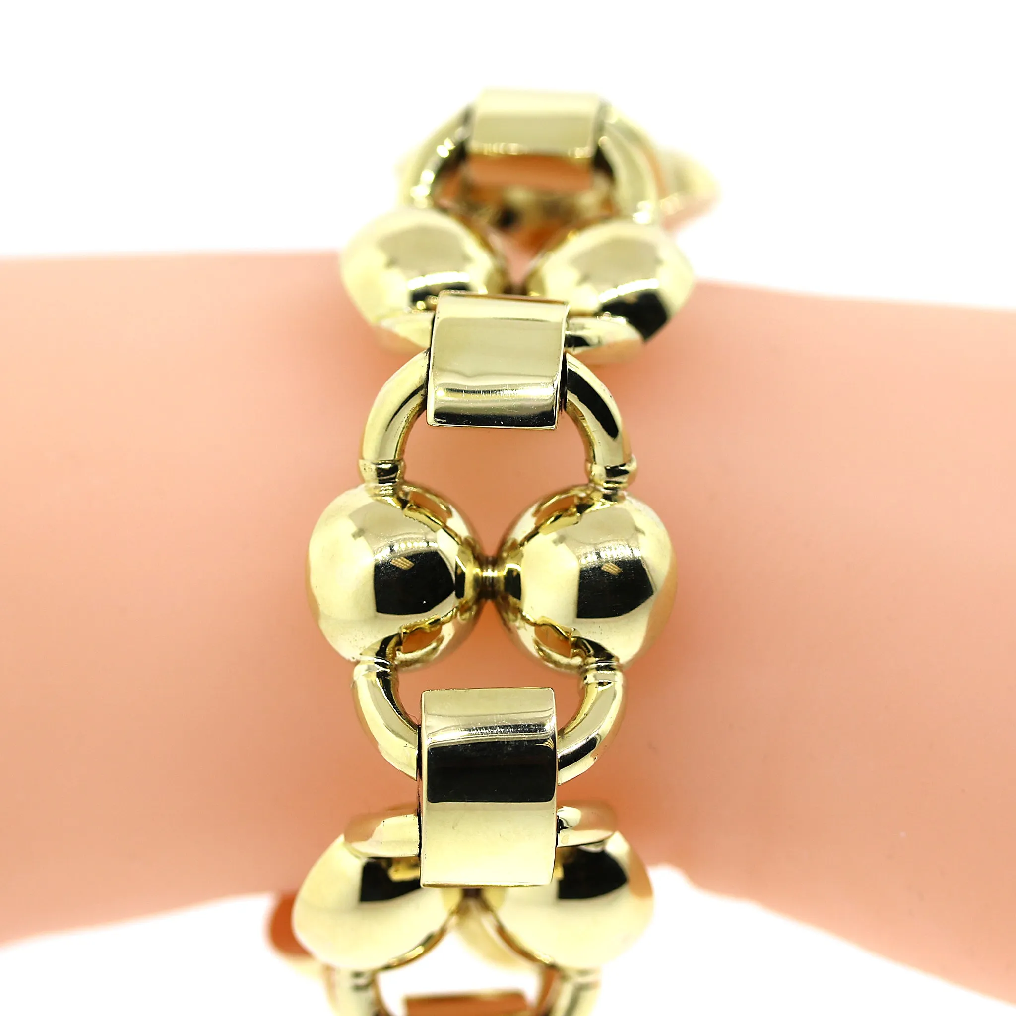 Retro Style Two-Tone Gold Bracelet